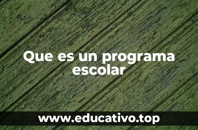 Que es un programa escolar