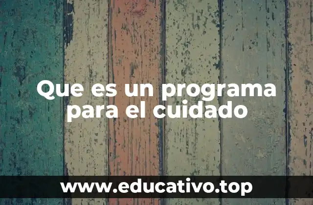 Que es un programa para el cuidado
