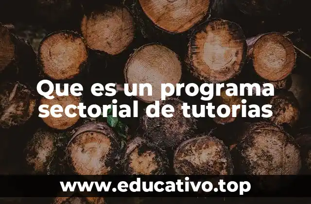 Que es un programa sectorial de tutorias