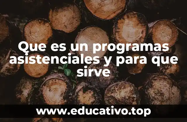 Que es un programas asistenciales y para que sirve