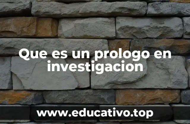 Que es un prologo en investigacion