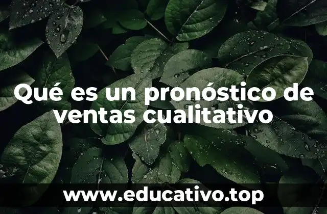 Qué es un pronóstico de ventas cualitativo