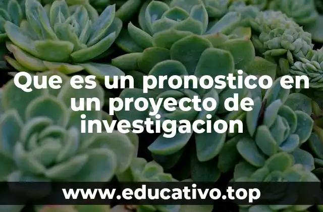 Que es un pronostico en un proyecto de investigacion