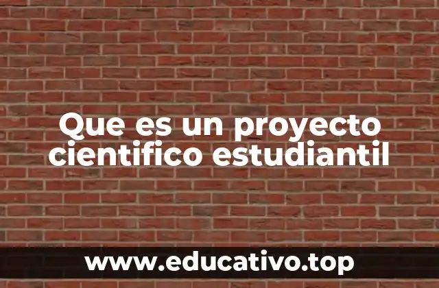 Que es un proyecto cientifico estudiantil