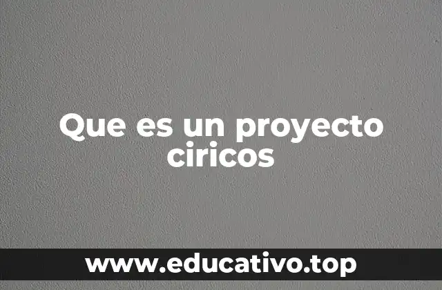 Que es un proyecto ciricos