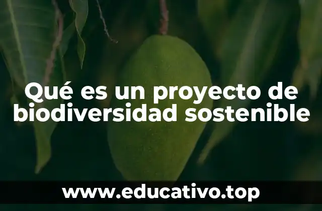 Qué es un proyecto de biodiversidad sostenible