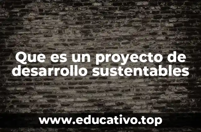 Que es un proyecto de desarrollo sustentables
