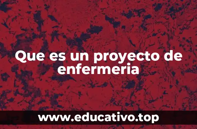 Que es un proyecto de enfermeria