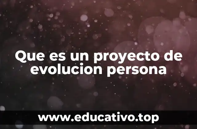 Que es un proyecto de evolucion persona