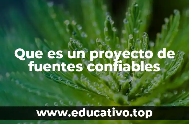 Que es un proyecto de fuentes confiables