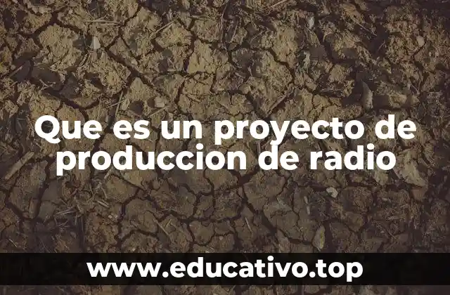 Que es un proyecto de produccion de radio