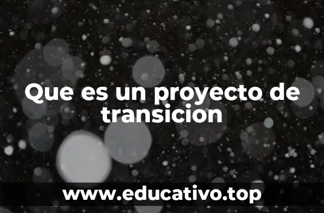 Que es un proyecto de transicion