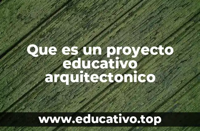 Que es un proyecto educativo arquitectonico
