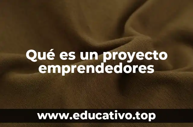 Qué es un proyecto emprendedores