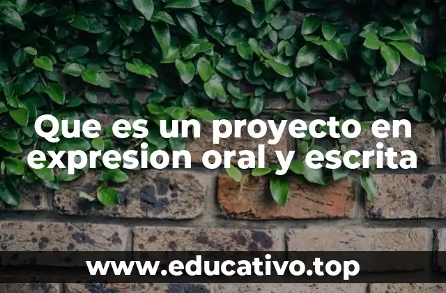 Que es un proyecto en expresion oral y escrita