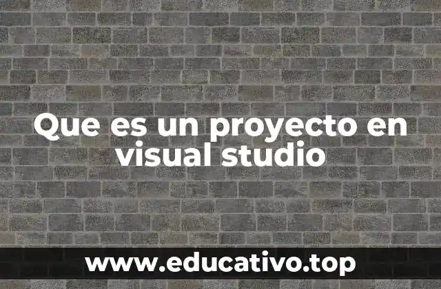 Que es un proyecto en visual studio