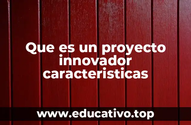 Que es un proyecto innovador caracteristicas