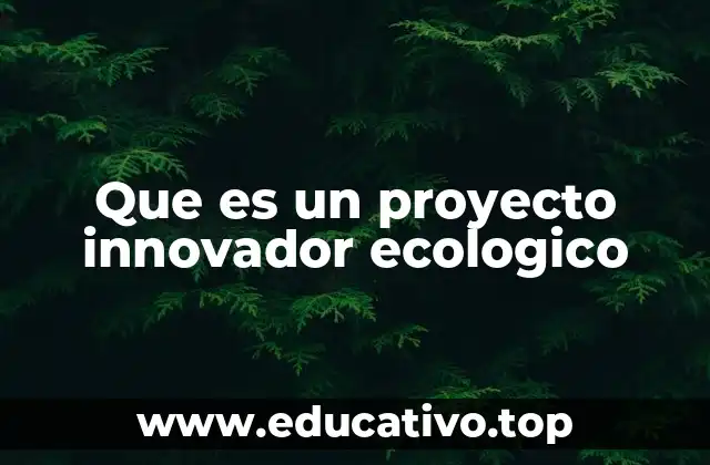 Que es un proyecto innovador ecologico