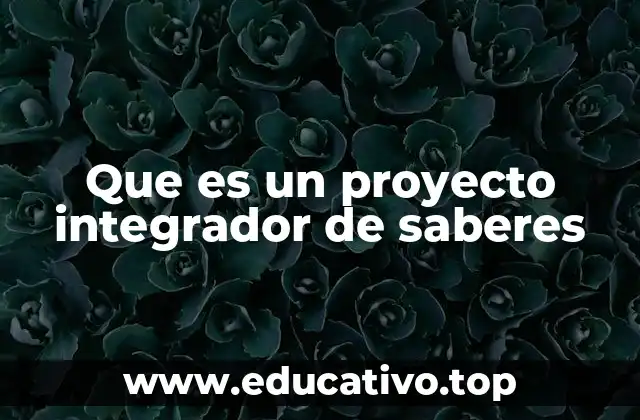 Que es un proyecto integrador de saberes