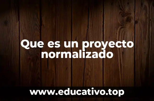 Que es un proyecto normalizado