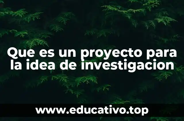 Cómo se relaciona la idea con el proyecto de investigación