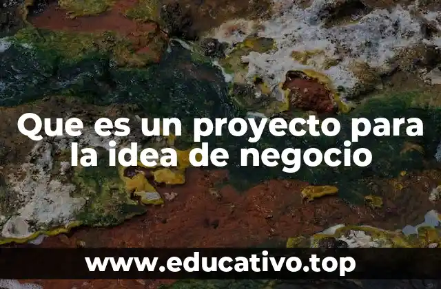 Que es un proyecto para la idea de negocio