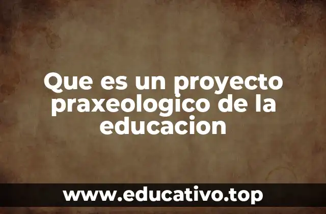 Que es un proyecto praxeologico de la educacion