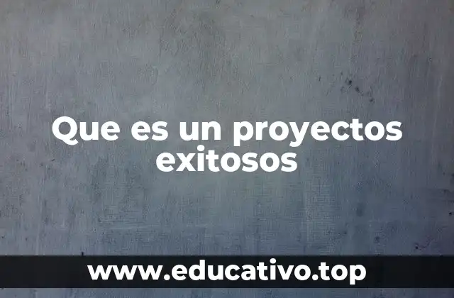 Que es un proyectos exitosos
