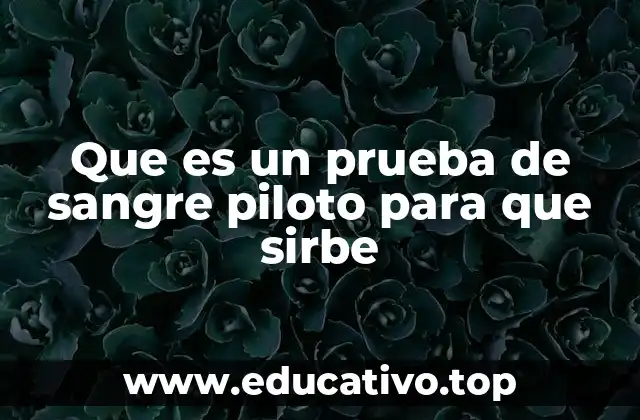 Que es un prueba de sangre piloto para que sirbe