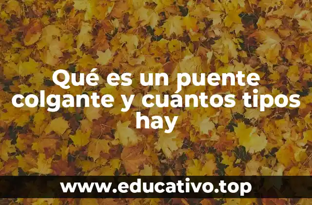 Qué es un puente colgante y cuántos tipos hay