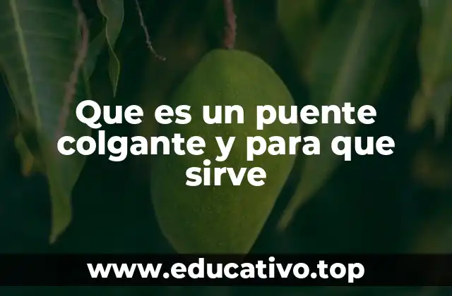 Que es un puente colgante y para que sirve