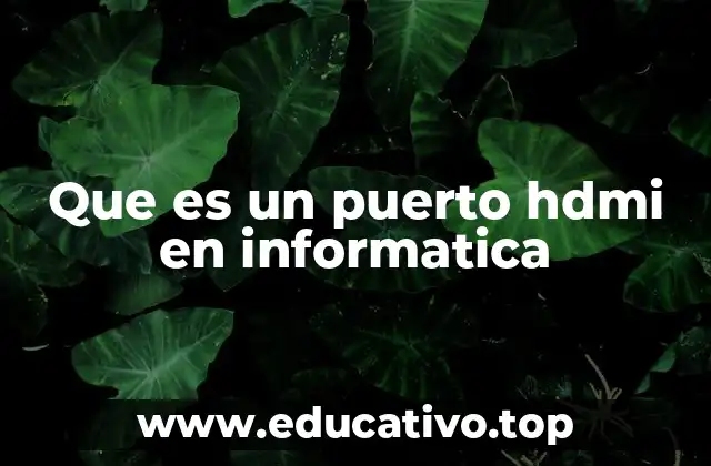 Que es un puerto hdmi en informatica
