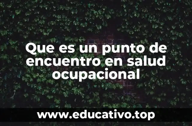 Que es un punto de encuentro en salud ocupacional