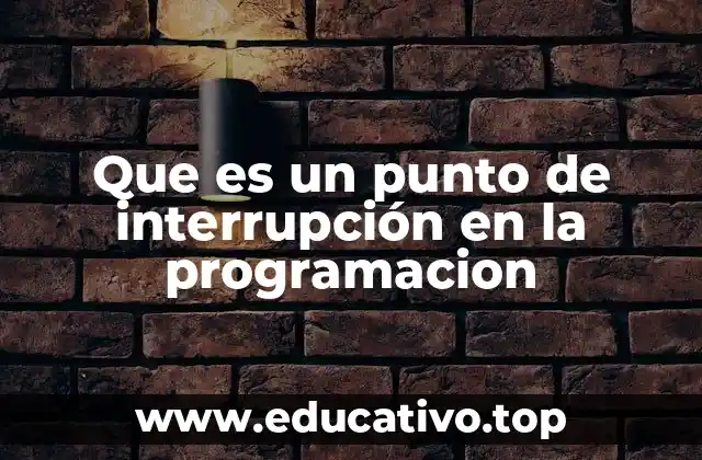 Que es un punto de interrupción en la programacion