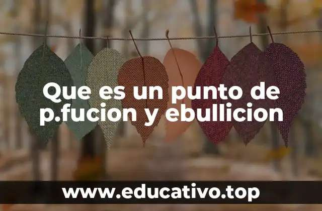Que es un punto de p.fucion y ebullicion