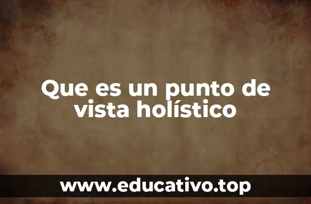 Que es un punto de vista holístico