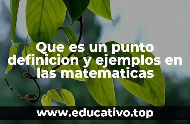 Que es un punto definicion y ejemplos en las matematicas