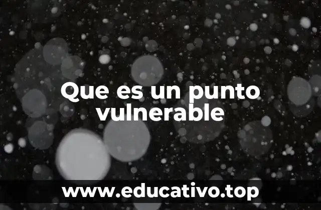 Que es un punto vulnerable
