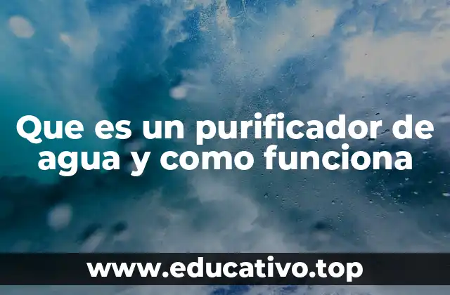 Que es un purificador de agua y como funciona