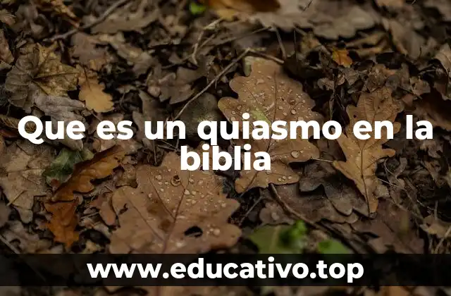 Que es un quiasmo en la biblia