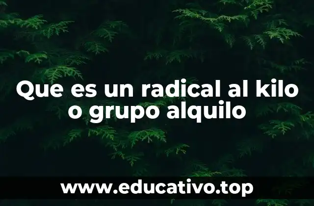 Que es un radical al kilo o grupo alquilo