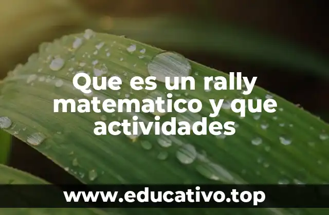 Que es un rally matematico y que actividades