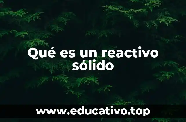 Qué es un reactivo sólido