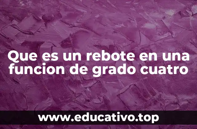 Que es un rebote en una funcion de grado cuatro