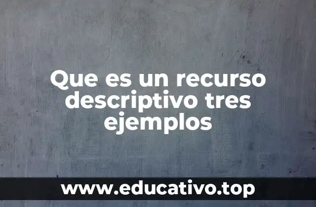 Que es un recurso descriptivo tres ejemplos