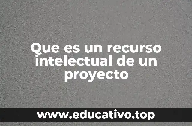 Que es un recurso intelectual de un proyecto