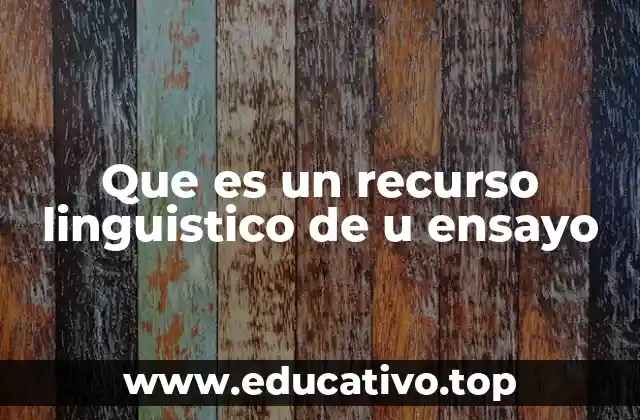 Que es un recurso linguistico de u ensayo