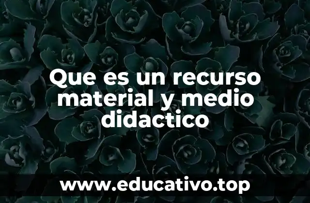 Que es un recurso material y medio didactico