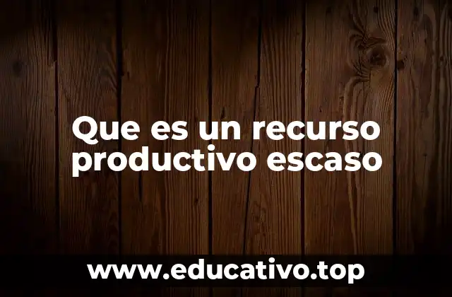 Que es un recurso productivo escaso