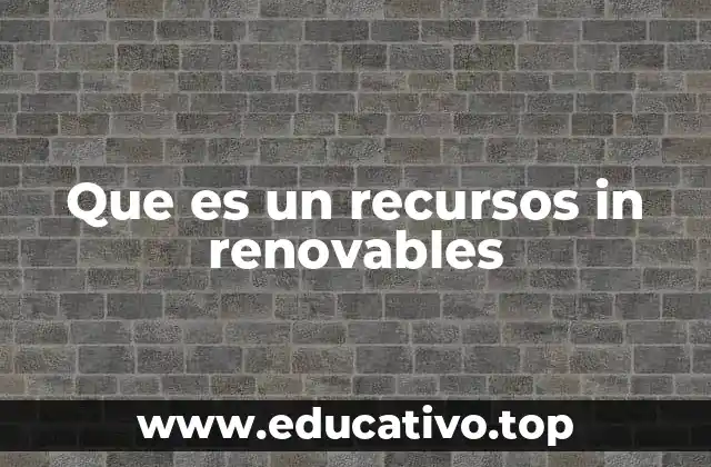 Que es un recursos in renovables
